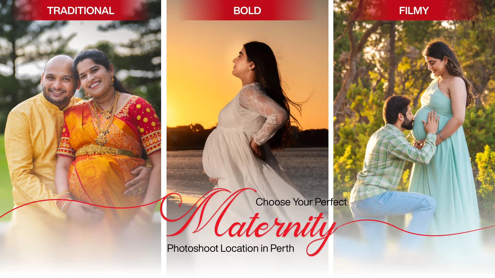 Traditional, Bold, or Filmy? Choose Your Perfect Maternity Photoshoot Location in Perth